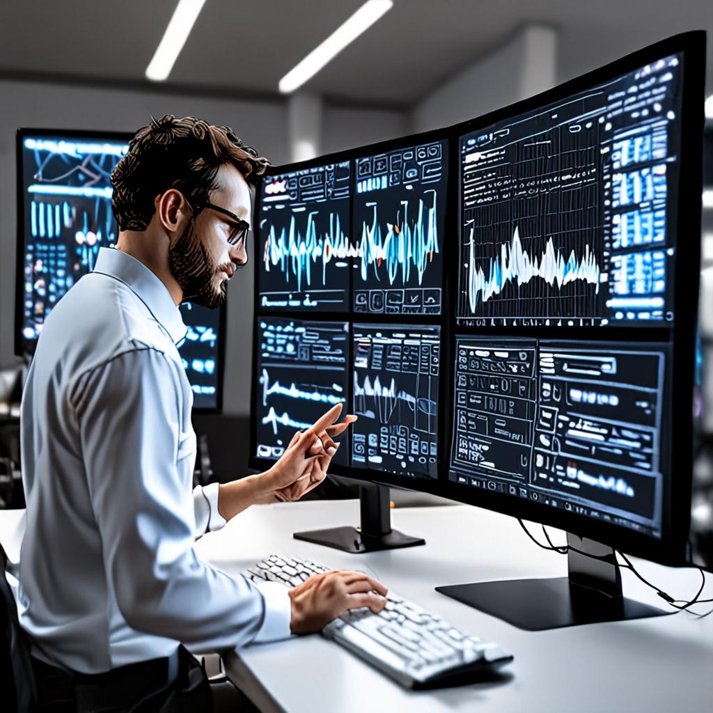 A technical SEO specialist analyzing website architecture and core web vitals on a large screen display A technical SEO specialist analyzing website architecture and core web vitals on a large screen display