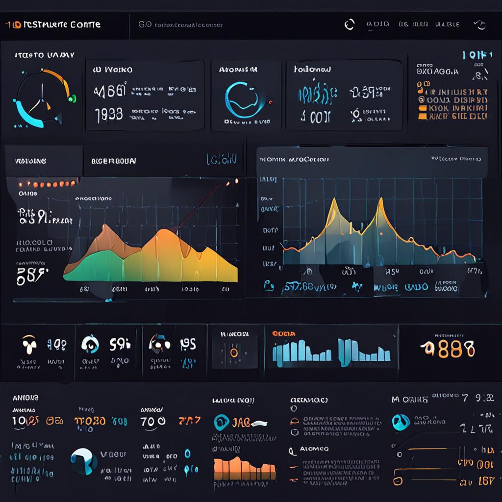 A futuristic illustration of a website's analytics dashboard, displaying key metrics such as traffic, engagement, and conversion rates.
