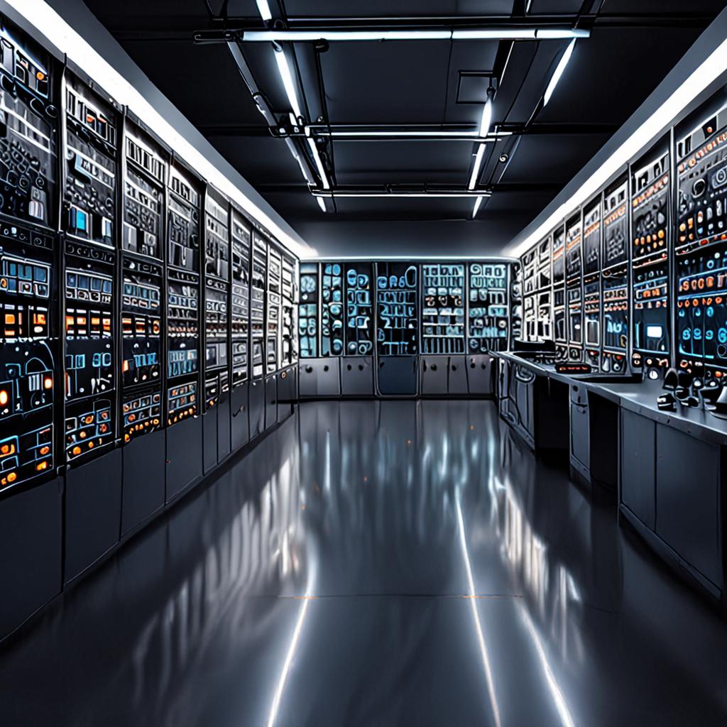 A neural network glowing in a dimly lit laboratory with sleek, silver servers, 8k resolution, cinematic. A neural network glowing in a dimly lit laboratory with sleek, silver servers, 8k resolution, cinematic.