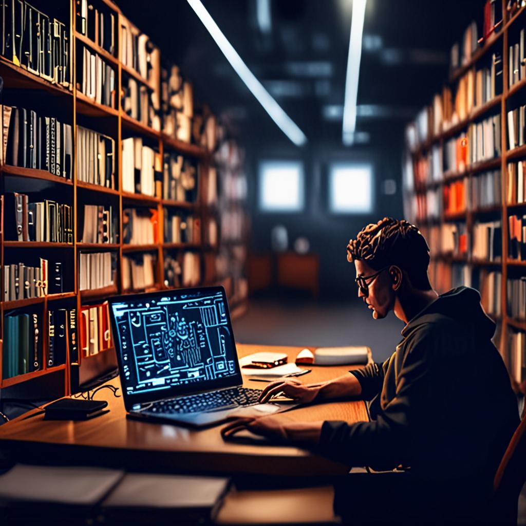 A person working on a laptop with Llama 3 and Gemini interfaces open, surrounded by books and servers, symbolizing the fusion of human and artificial intelligence A person working on a laptop with Llama 3 and Gemini interfaces open, surrounded by books and servers, symbolizing the fusion of human and artificial intelligence