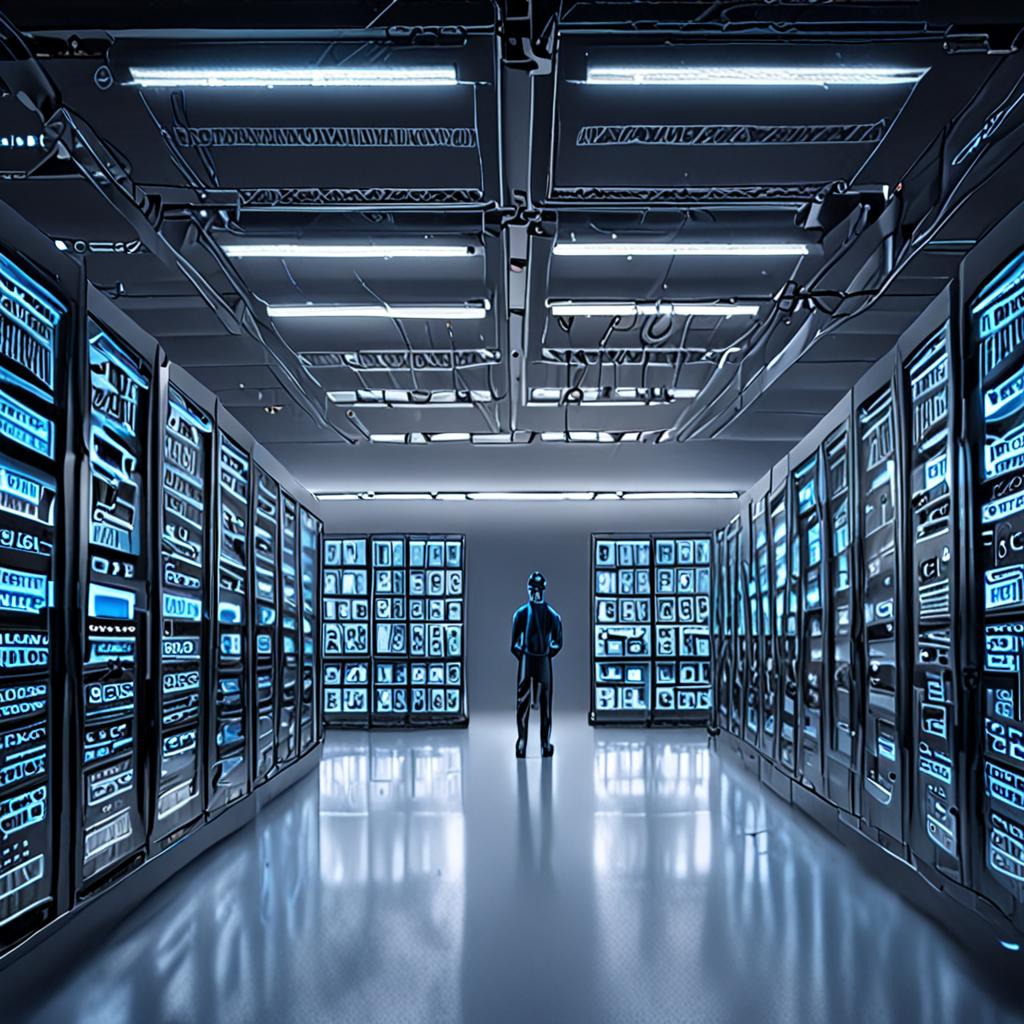 A futuristic laboratory with rows of servers, glowing blue neural networks, and researchers collaborating on a massive open source AI project, 8k resolution, cinematic A futuristic laboratory with rows of servers, glowing blue neural networks, and researchers collaborating on a massive open source AI project, 8k resolution, cinematic