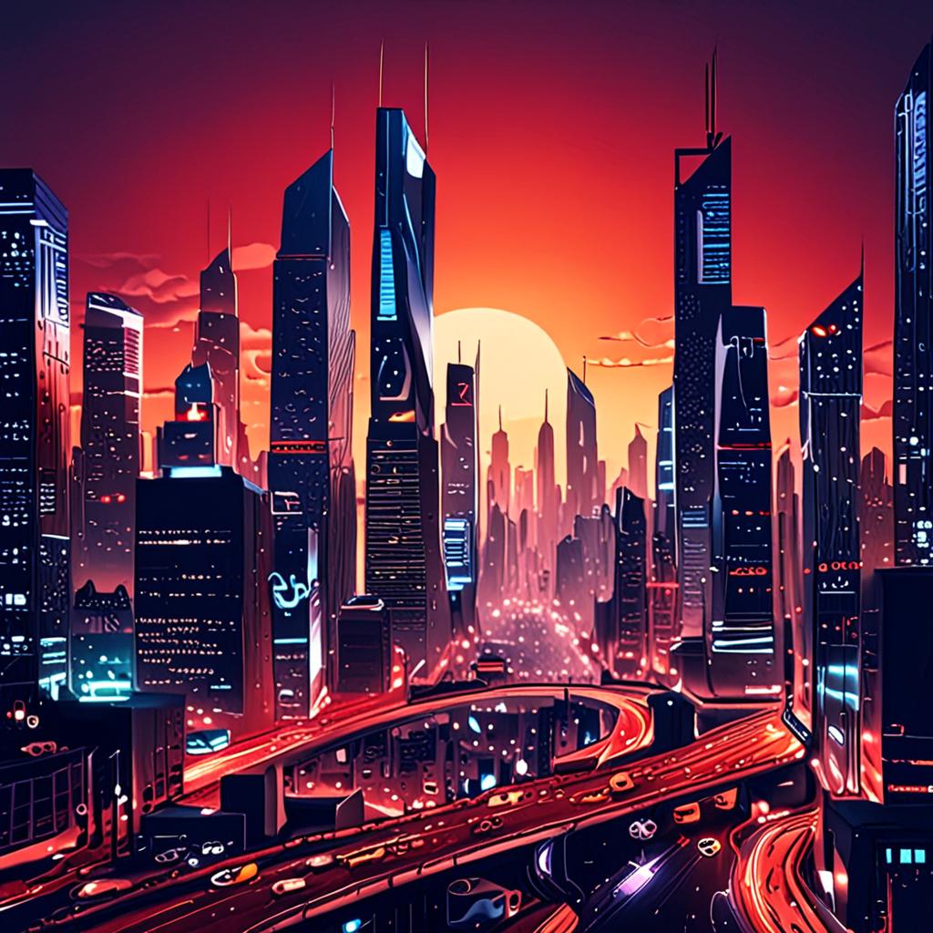 A futuristic cityscape at dawn, with sleek skyscrapers and neon-lit roads, representing the dawn of a new era in on-page SEO optimization A futuristic cityscape at dawn, with sleek skyscrapers and neon-lit roads, representing the dawn of a new era in on-page SEO optimization