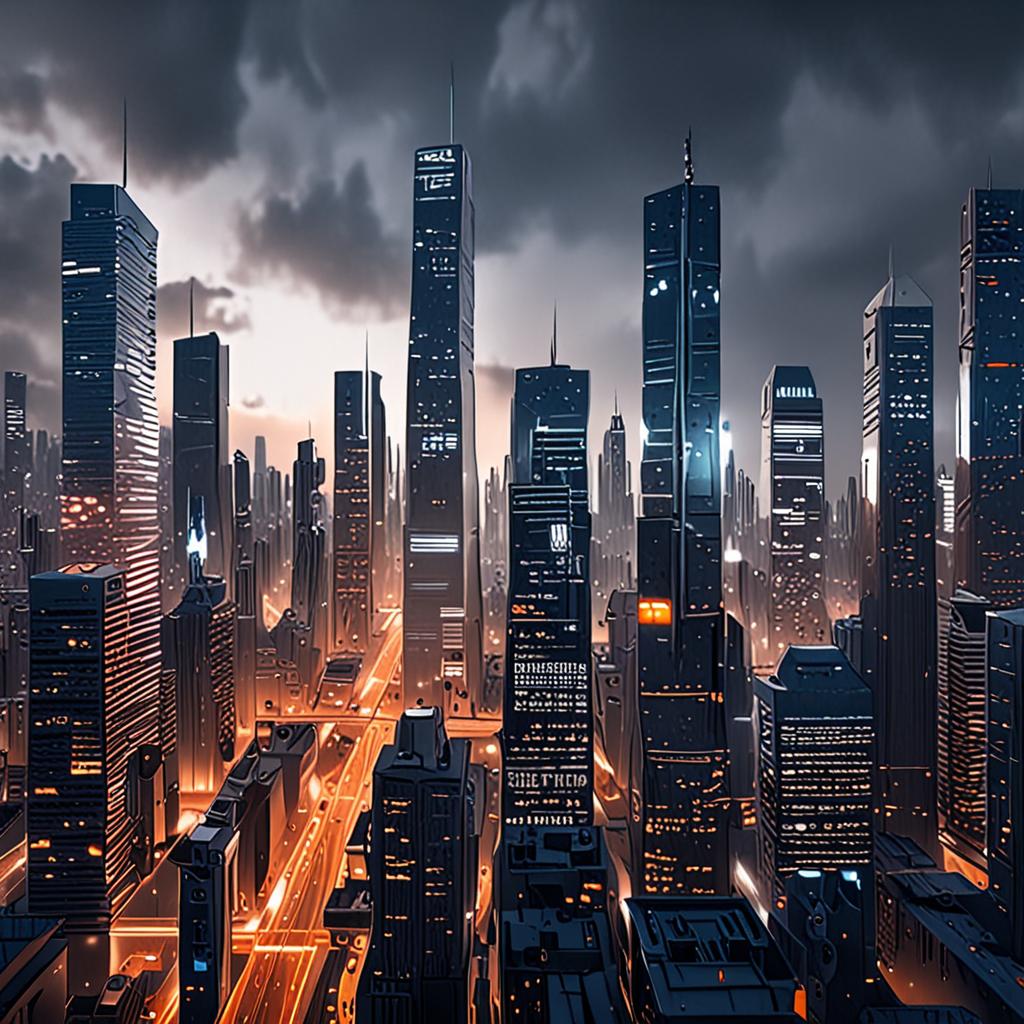 A futuristic cityscape with sleek, silver skyscrapers, 8k resolution, cinematic. A futuristic cityscape with sleek, silver skyscrapers, 8k resolution, cinematic.