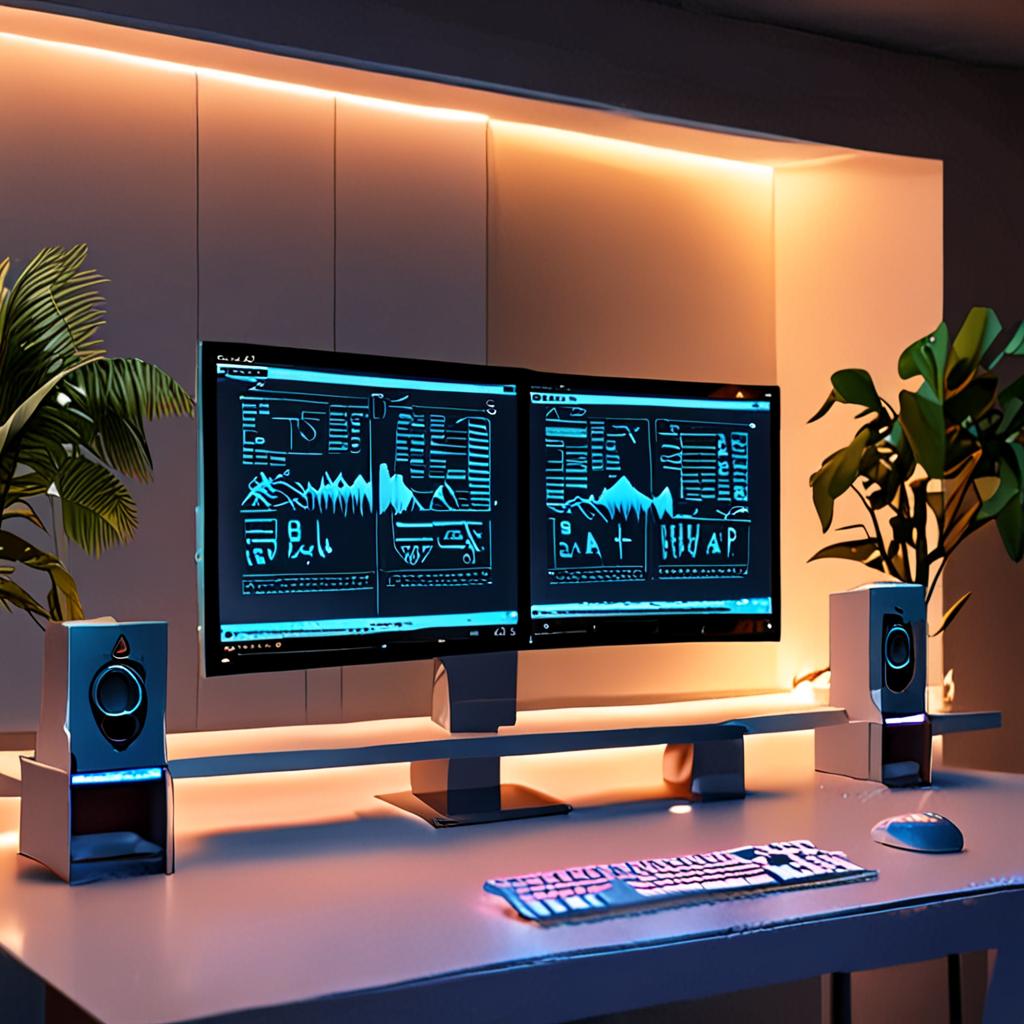 A sleek, ultra‑modern workstation bathed in soft cyan light, dual monitors displaying scrolling code and Llama 3 model graphs, a glowing Google Gemini logo projected on a transparent screen, futuristic hardware humming, 8K cinematic resolution. A sleek, ultra‑modern workstation bathed in soft cyan light, dual monitors displaying scrolling code and Llama 3 model graphs, a glowing Google Gemini logo projected on a transparent screen, futuristic hardware humming, 8K cinematic resolution.