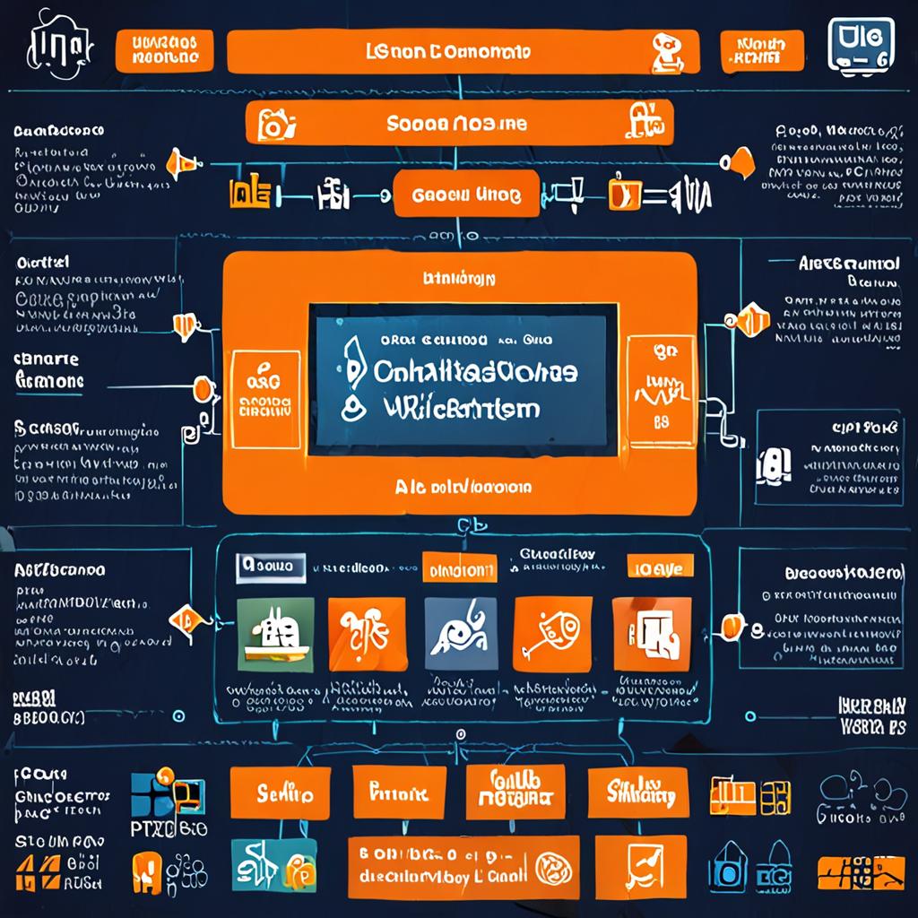 A detailed diagram illustrating the technical architecture of an AI-powered website development platform, showcasing the use of microservices, containerization, and orchestration tools, 8k resolution, cinematic. A detailed diagram illustrating the technical architecture of an AI-powered website development platform, showcasing the use of microservices, containerization, and orchestration tools, 8k resolution, cinematic.