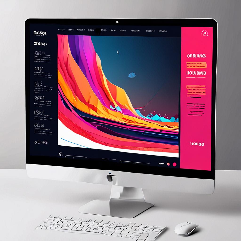 A futuristic website design concept, featuring a minimalist layout, bold typography, and a prominent call-to-action (CTA) button, highlighting the importance of user experience (UX) in on-page SEO, 4k resolution, neon lights