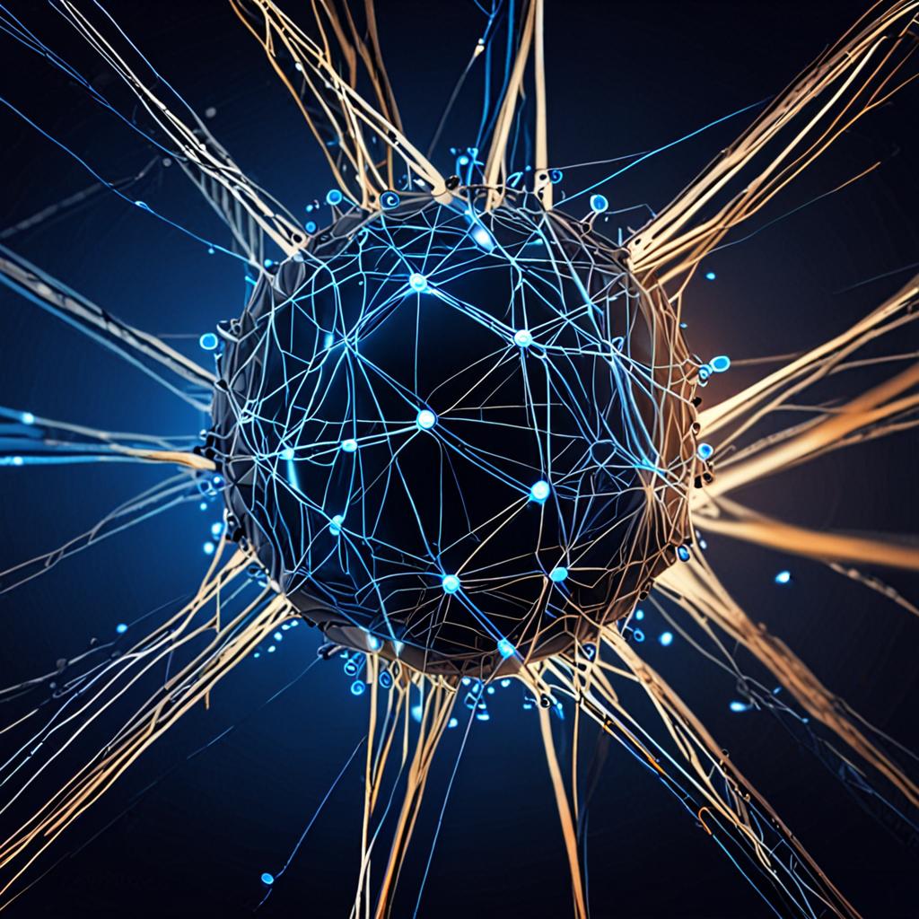 a neural network diagram with glowing blue lines and nodes, set against a dark background a neural network diagram with glowing blue lines and nodes, set against a dark background