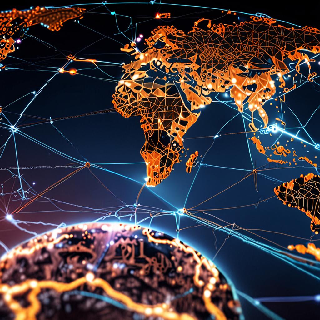 A futuristic glowing digital map showing global decentralized network nodes connecting neural networks across continents, holographic interface, cinematic lighting, 8k resolution. A futuristic glowing digital map showing global decentralized network nodes connecting neural networks across continents, holographic interface, cinematic lighting, 8k resolution.