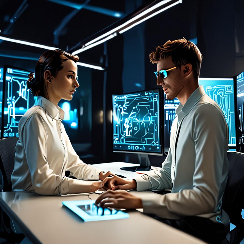 A split‑screen view showing a human developer reviewing a pull request generated by an autonomous AI agent on one side, and on the other side a dynamic graph of code dependencies lighting up as the agent analyzes impact, futuristic UI with cyan highlights A split‑screen view showing a human developer reviewing a pull request generated by an autonomous AI agent on one side, and on the other side a dynamic graph of code dependencies lighting up as the agent analyzes impact, futuristic UI with cyan highlights